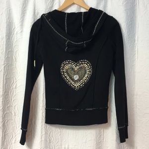 Twisted Heart Black Zip Hoodie